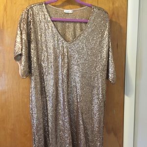 Gentle Fawn matte gold t-shirt dress M